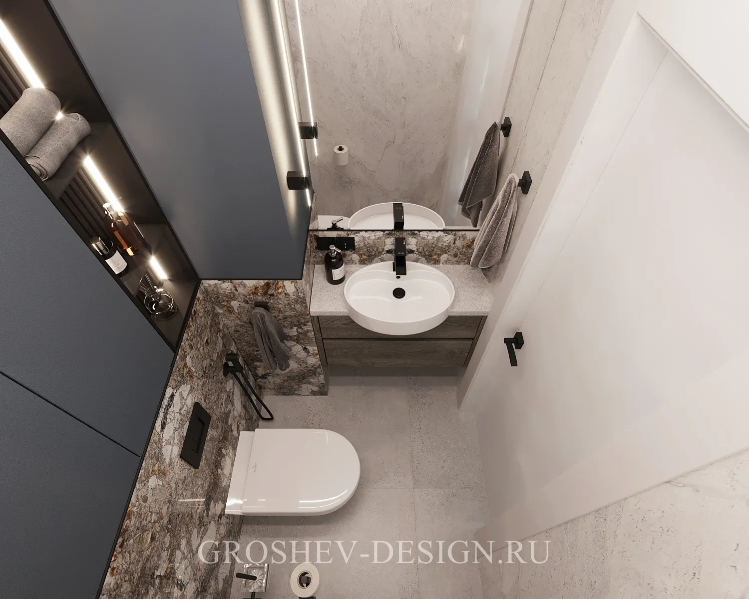 Дизайн интерьера квартиры в г. Красноярск по ул. Алексеева 21 - Туалет - Фото 4